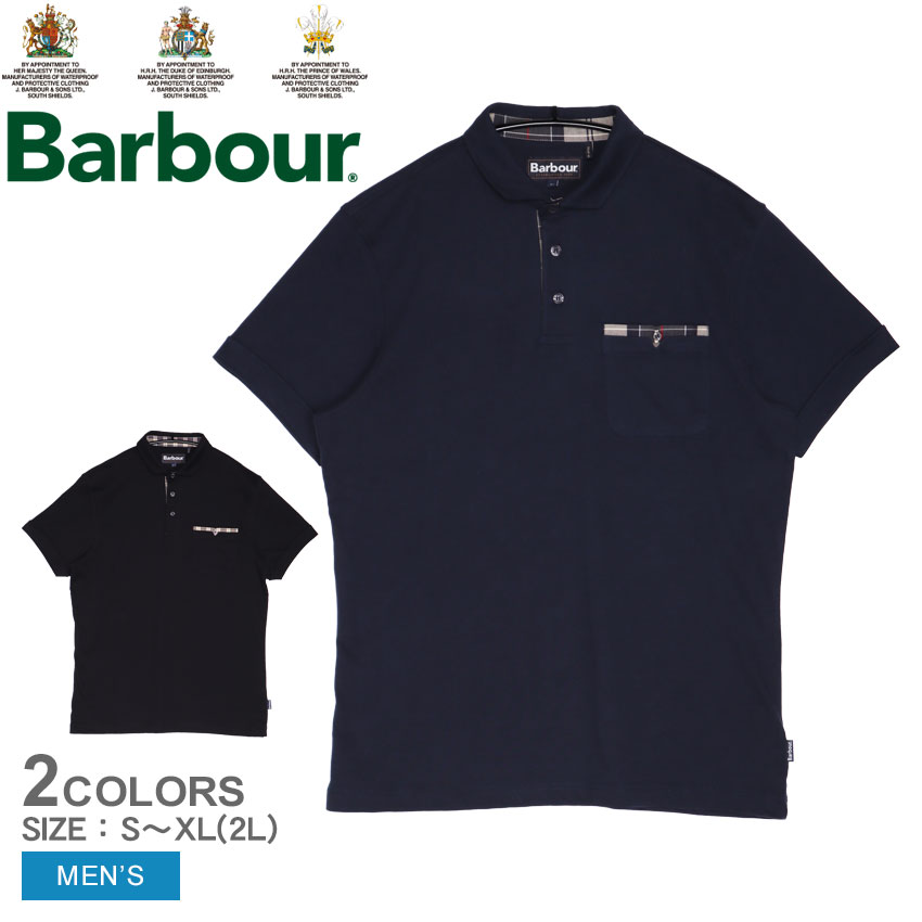 Barbour ネイビー ポロシャツ Mサイズ Barbour 送料無料 バブアー ポロシャツ メンズ CORPATCH POLO