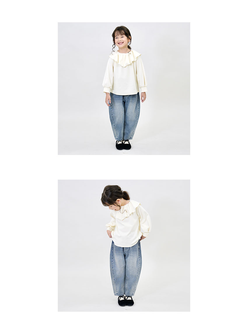 クーモ デニムパンツ キッズ ジュニア 子供 バギーテーパードデニム