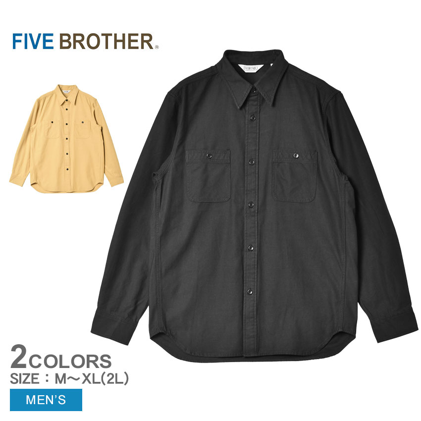 FIVE BROTHER ブラック長袖シャツ 16-L-16½ 楽天市場】FIVE BROTHER ファイブブラザー ワークシャツ メンズ