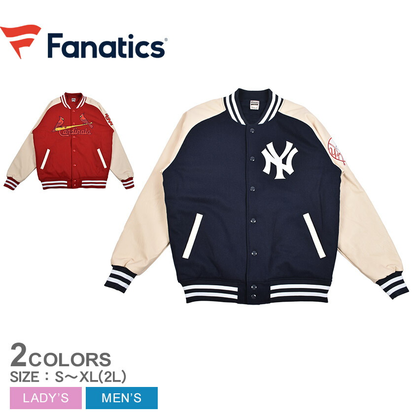 ファナティクス アウター メンズ レディース PU メルトン JKT FANATICS ML2323 ネイビー 紺 レッド 赤 スタジャン ブルゾン  MLB