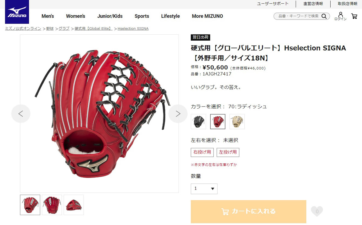 MIZUNO ミズノ 野球 硬式グローブ 外野手用 メンズ 硬式用