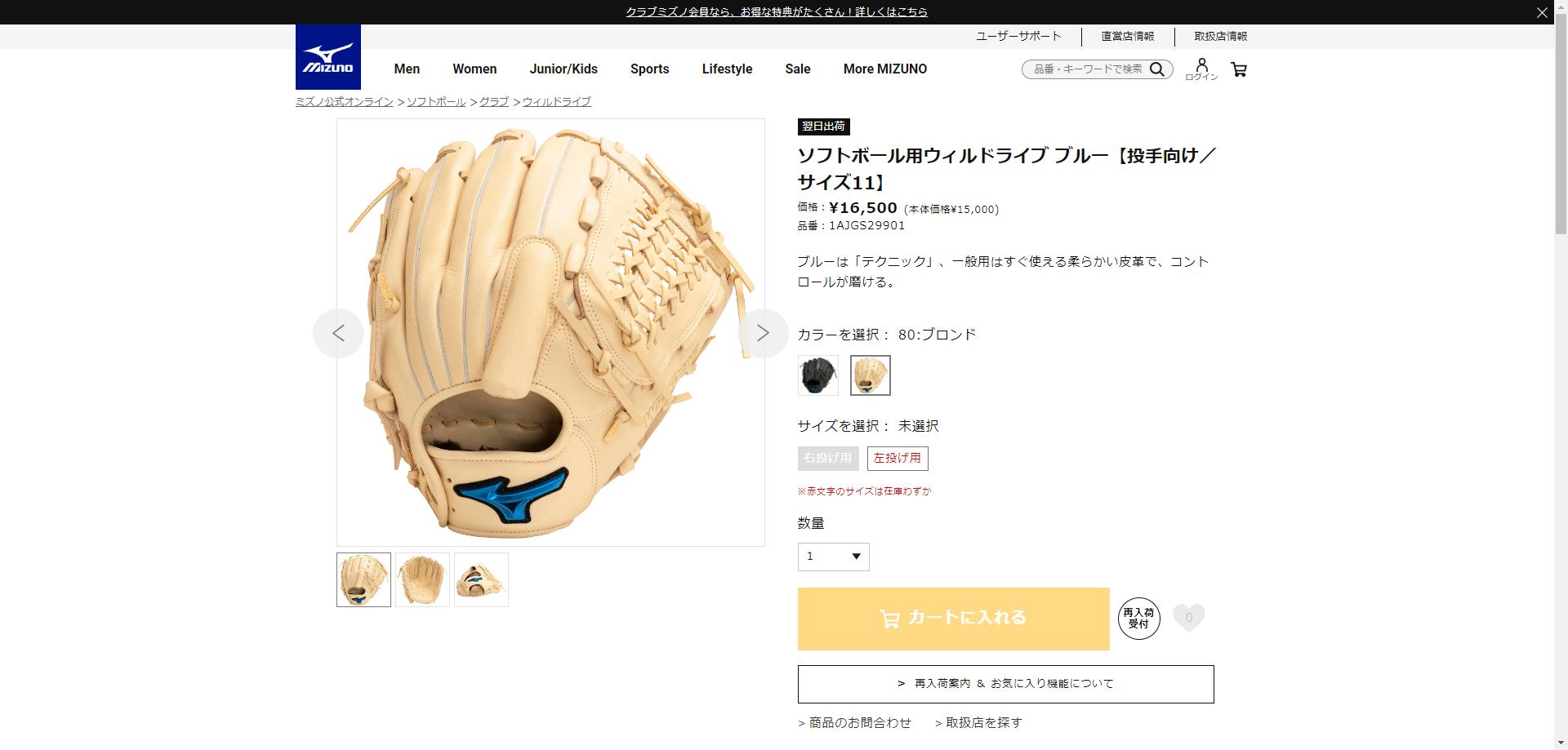 MIZUNO ミズノ グローブ 大人 一般 ソフトボール用ウィル