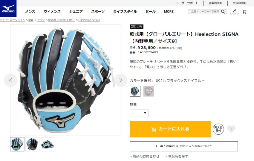 MIZUNO ミズノ グローブ 大人 一般 1AJGR29403 ブルー 青