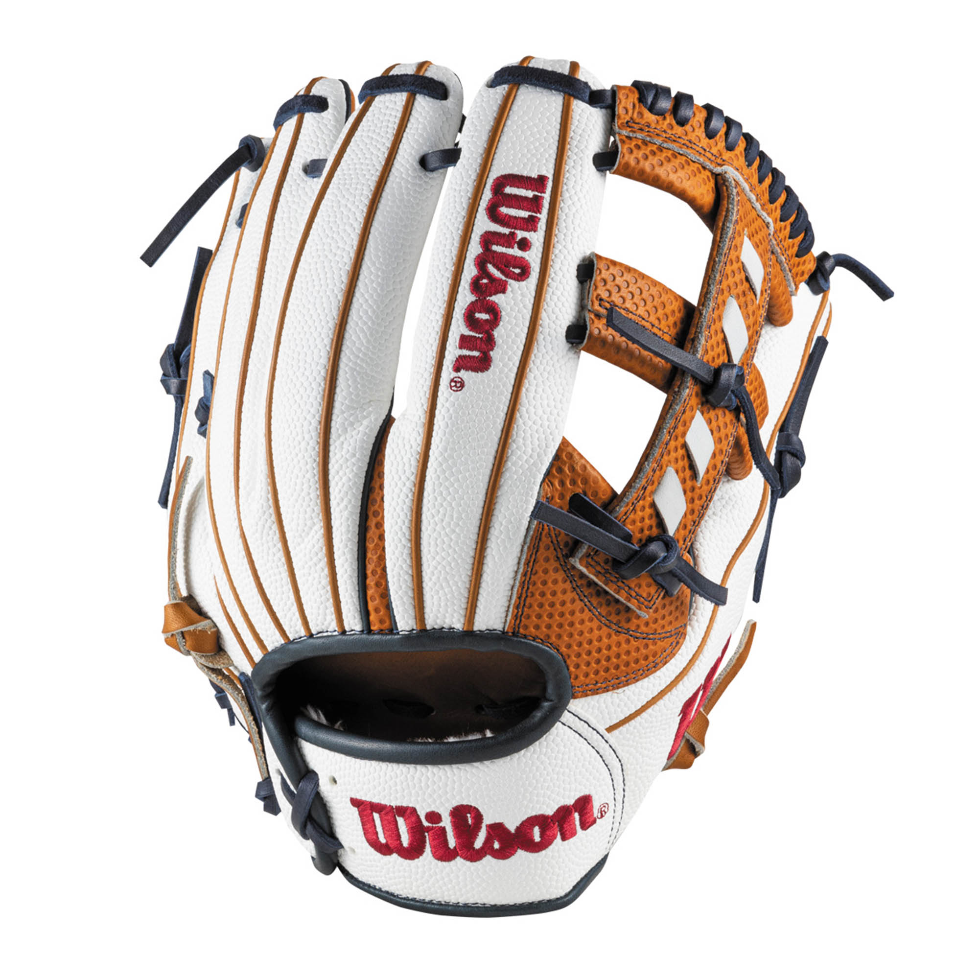 Wilson 軟式グローブ ホワイト/ブラウン中古品 Wilson あすつく 限定 ウイルソン 野球用 軟式用 グラブ 外野用