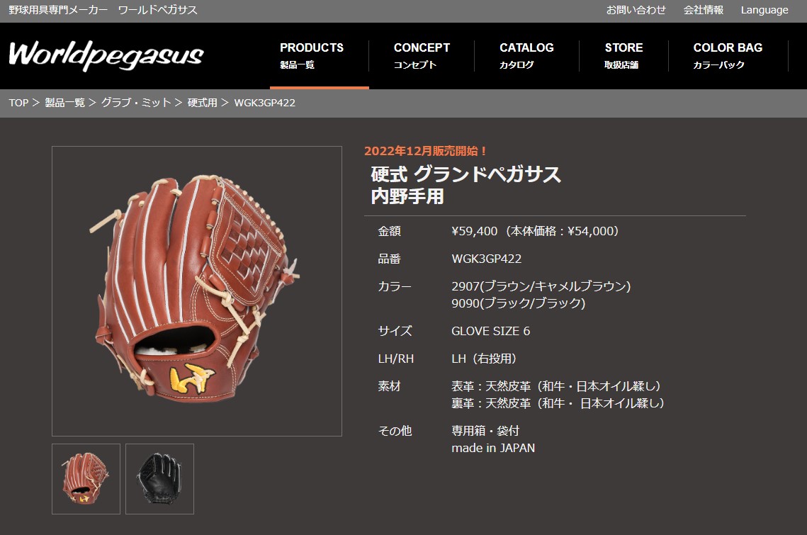 ワールドペガサス（WORLD PEGASUS） グローブ ユニセックス 硬式