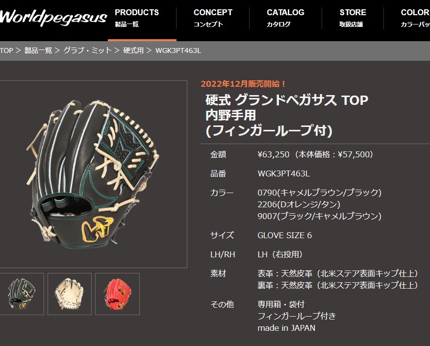 ワールドペガサス（WORLD PEGASUS） グローブ メンズ レディース 硬式
