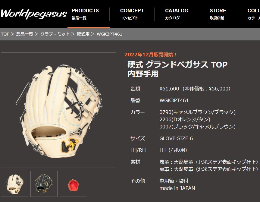 ワールドペガサス（WORLD PEGASUS） グローブ メンズ レディース 硬式