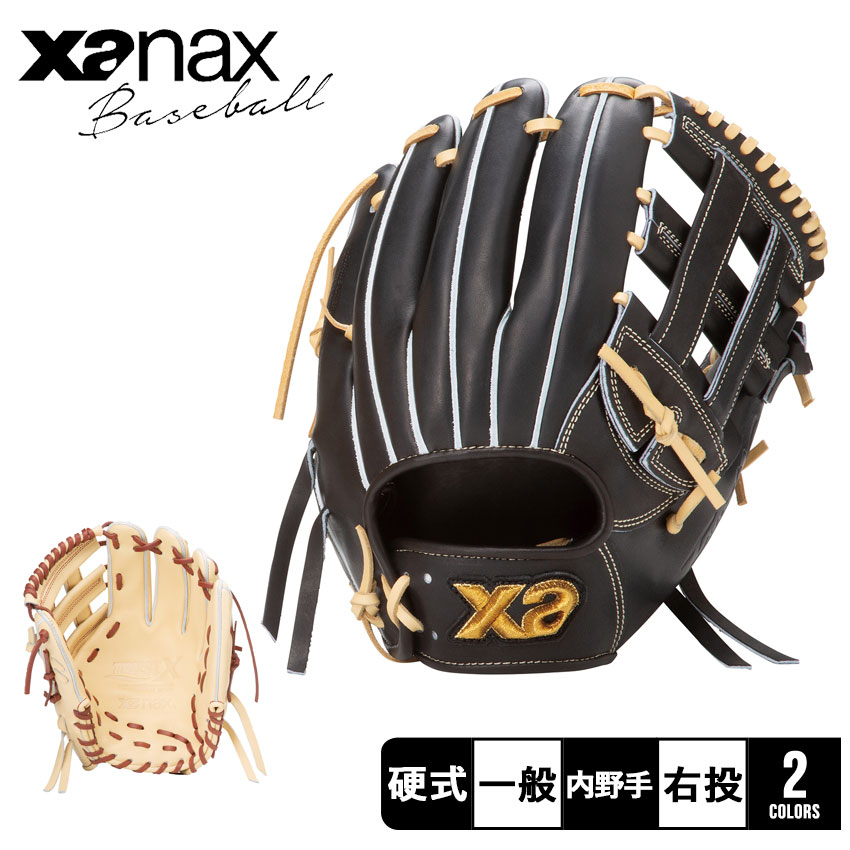 技術と安心の日本製　ザナックス　左利き稀少　軟式グローブ 黒 レザー 金色ロゴ ザナックス グローブ・ミット 大人 一般 硬式グラブ トラストエックス