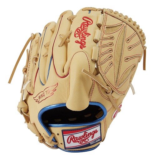 ローリングス グローブ 大人 一般 軟式 HOH METALLIC 投手用 Rawlings GR3FHMA15W ベージュ ブラック 黒 レッド 赤 ブルー 青｜z-craft｜04