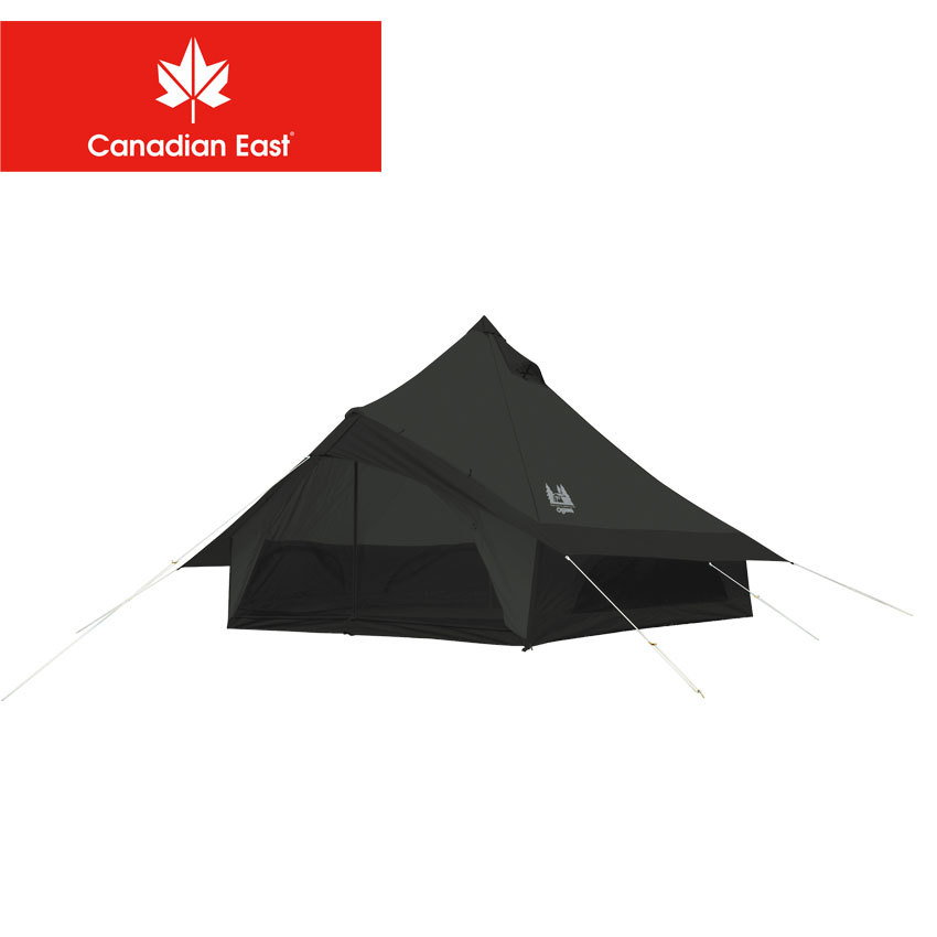 送料無料 カナディアンイースト テント モノポール＋1フレーム型テント グロッケ12 CANADIAN EAST CETO1004 ブラック 黒  キャンプ 通気性