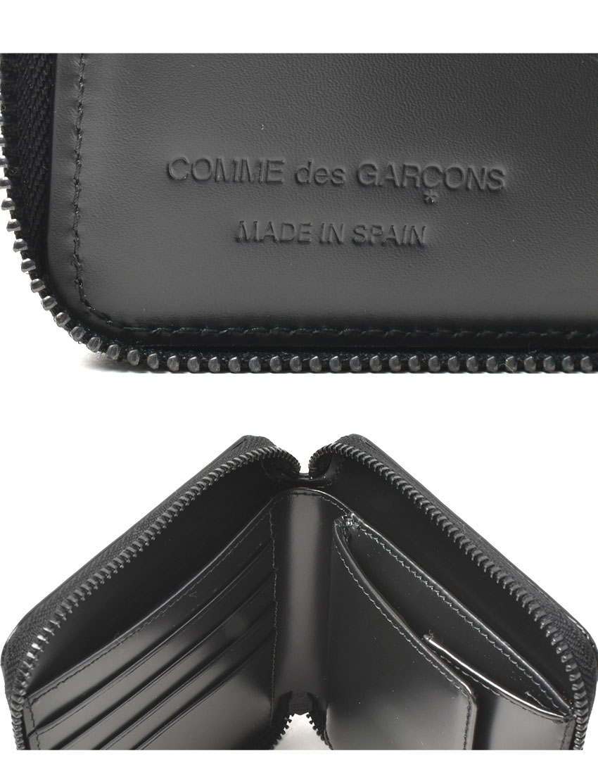新品訳ありコムデギャルソン 二つ折り財布 オールブラック very black COMME des GARCONS コムデギャルソン 二つ折り財布 SA2100VB
