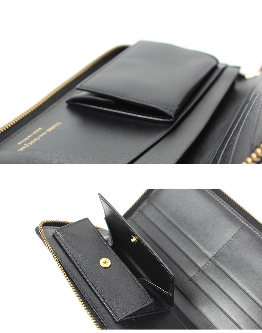 新品 コムデギャルソン ウォレット SA0110HL 黒 ロゴ 長財布 レザー コムデギャルソン長財布 Huge Logo SA0110HL 黒