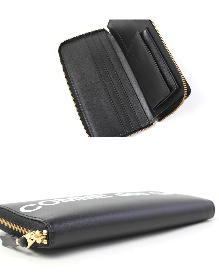 新品 コムデギャルソン ウォレット SA0110HL 黒 ロゴ 長財布 レザー コムデギャルソン長財布 Huge Logo SA0110HL 黒
