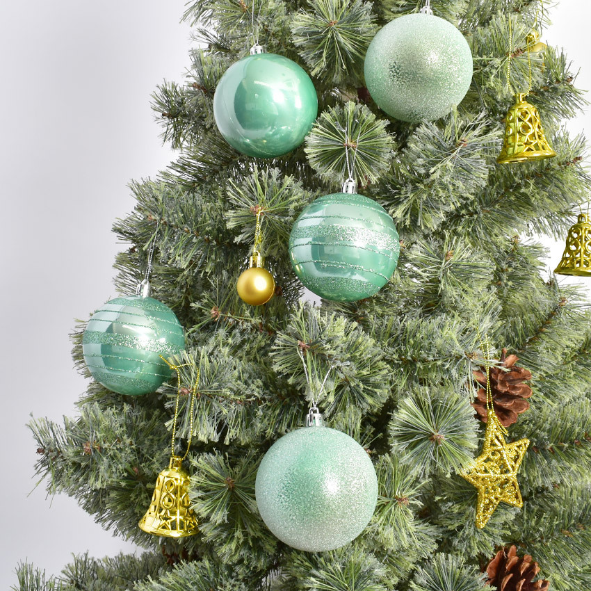 クリスマスツリー オーナメント ボール 8cm 6個セット レッド 赤 銀