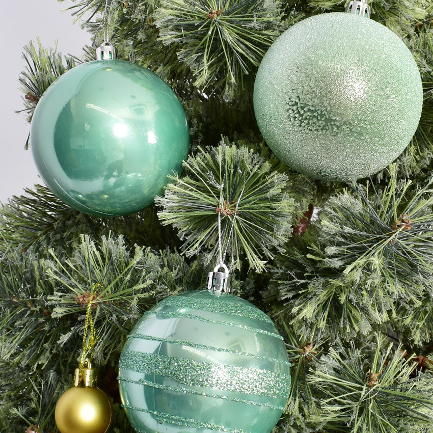 クリスマスツリー オーナメント ボール 8cm 6個セット レッド 赤 銀 ゴールド 金 パープル 紫 グリーン 緑 飾り セット2022