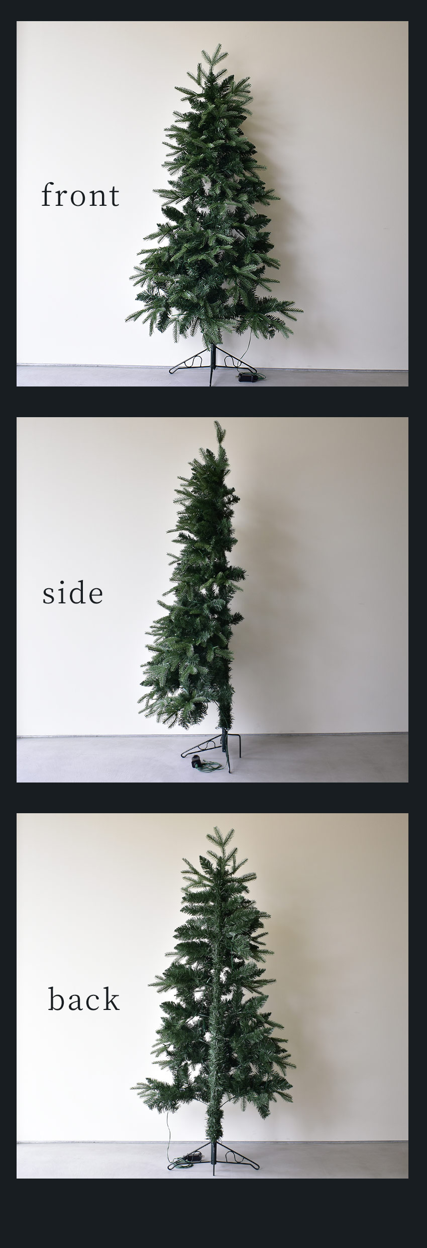 クリスマスツリー ハーフ＆コーナー2way ツリー フルセット150cm