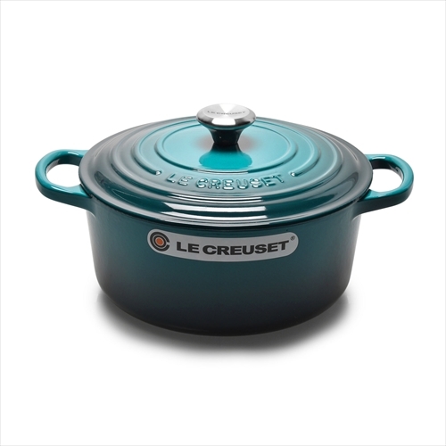 送料無料 ル・クルーゼ 鍋 ココット・ロンド 22cm LE CREUSET LS2501-22 黒 白 料理 IH オーブン 両手鍋 IH対応 鋳物