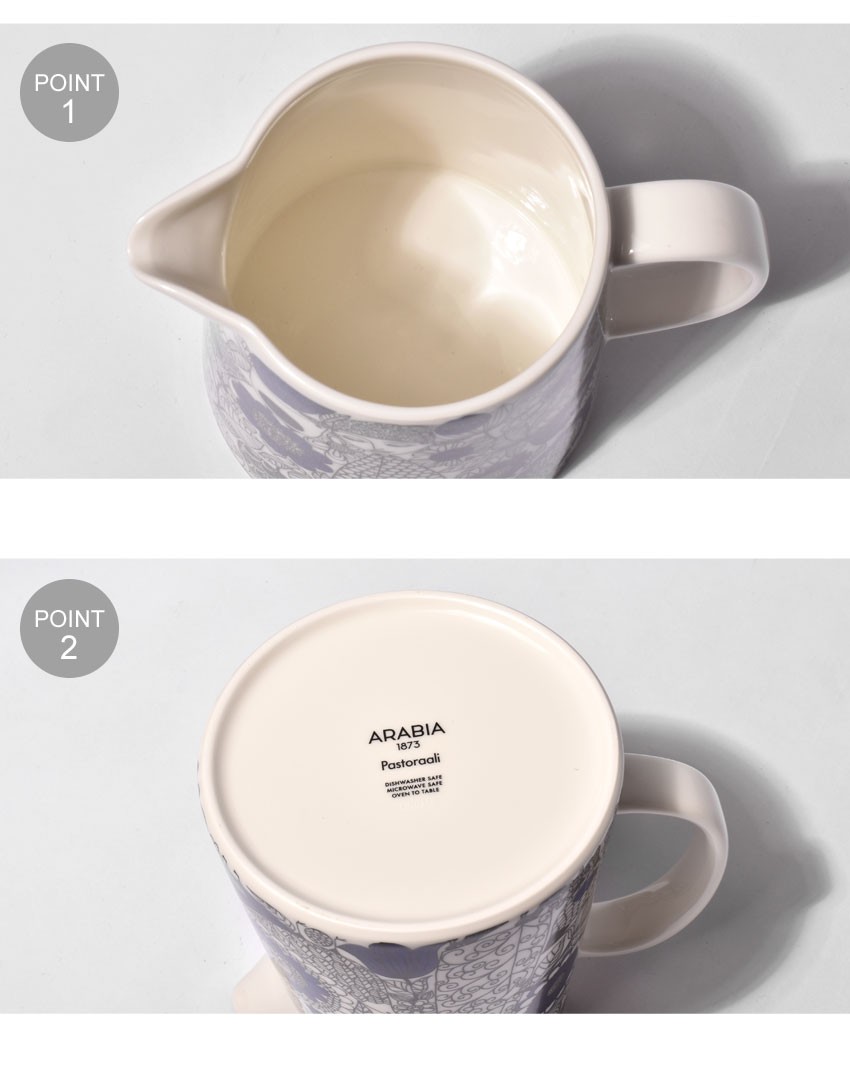 パストラーリ アラビア 食器 ホワイト ピッチャー 1L ARABIA