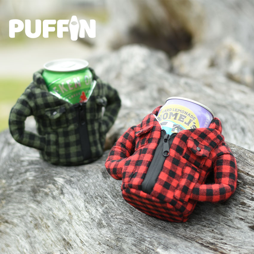 パフィンクーラーズ ボトルホルダー BEVERAGE FLANNEL PUFFINCOOLERS