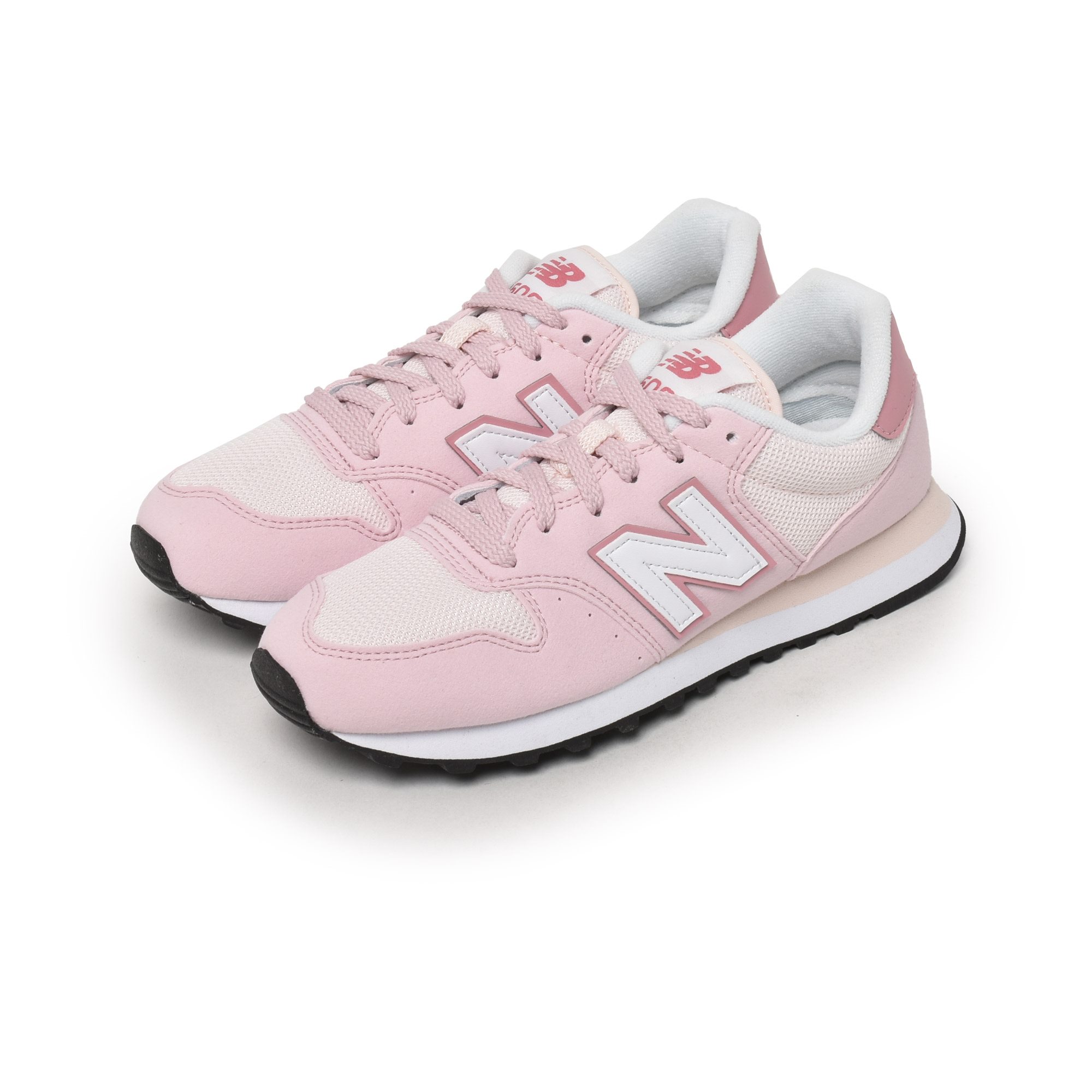 New Balance 500ライトブルー/ピンクロゴ スニーカー24.5センチ New Balance 送料無料 ニューバランス スニーカー レディース