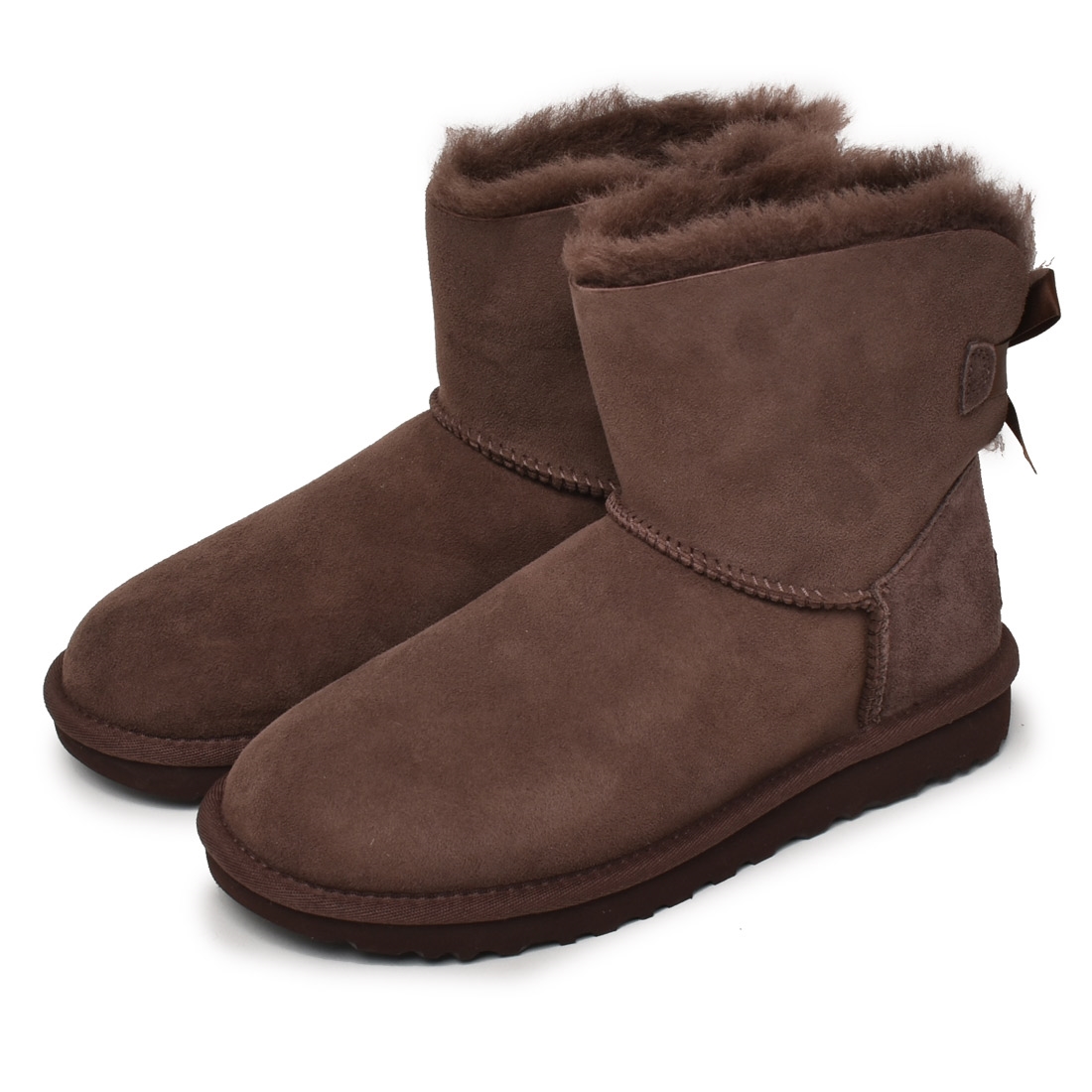 送料無料 アグ ムートンブーツ レディース ミニ ベイリーボウ II UGG 1016501 黒 グレー あったか 保温 防寒 撥水 防汚 ボア  ショートブーツ ショート丈