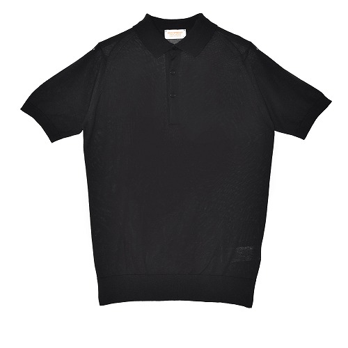 ジョンスメドレー 半袖 ポロシャツ ブラック Lサイズ イギリス製 無地 JOHN SMEDLEY ジョンスメドレー 半袖ポロシャツ メンズ ブラック