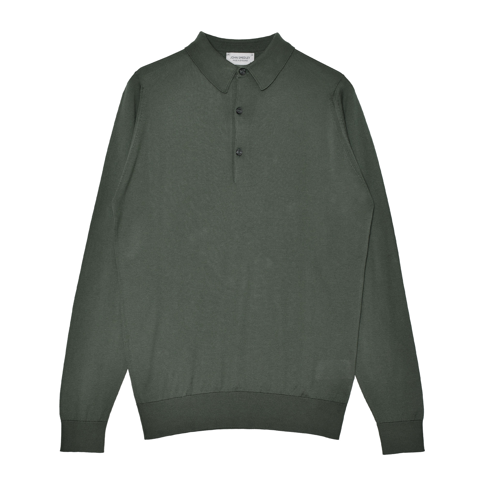 JOHN SMEDLEY（ジョンスメドレー） 長袖ポロシャツ メンズ ブラック 黒