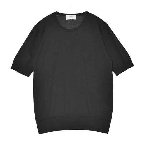 ジョンスメドレー 黒　半袖ニット　Sサイズ JOHN SMEDLEY ジョンスメドレー 半袖ニット レディース ブラック