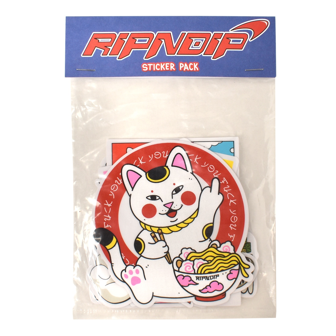 （ゆうパケット可） リップンディップ ステッカー ステッカー パック RIPNDIP RND9185 RND9186 RND9187 マルチ 10種類 10枚入り 文具 ネコ 猫｜z-mall｜04