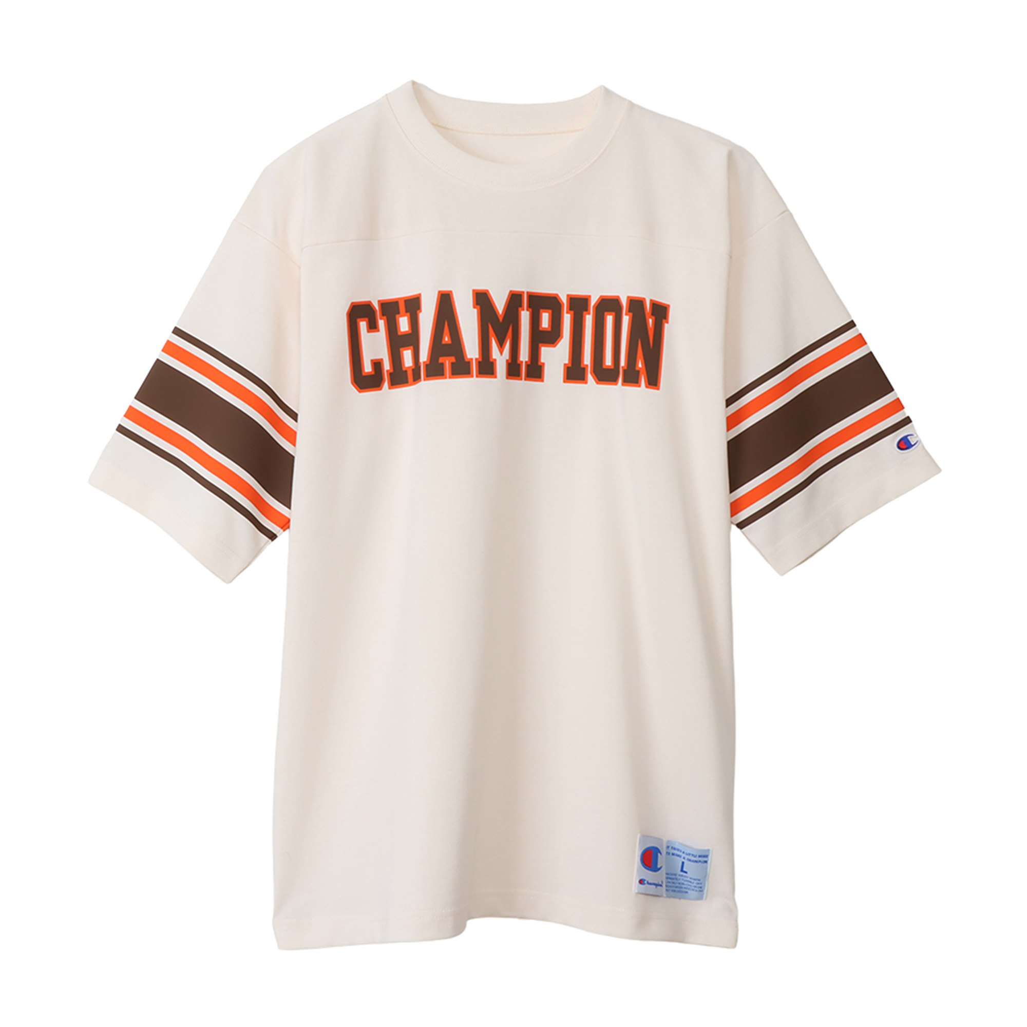 送料無料 チャンピオン 半袖Tシャツ メンズ フットボールTシャツ CHAMPION C3-X320 グレー 黒 半袖 フットボール ロゴ