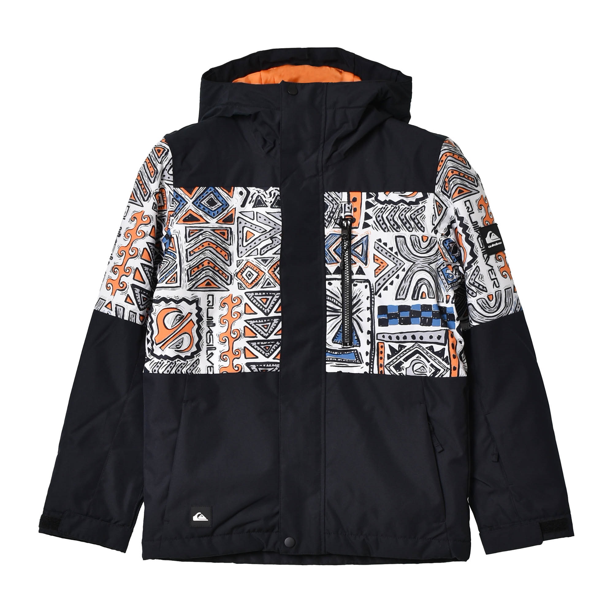 送料無料 クイックシルバー ジャケット ジュニア 子供 MISSION PRINTED BLOCK YOUTH JK キッズ QUIKSILVER EQBTJ03155 黒 白 青