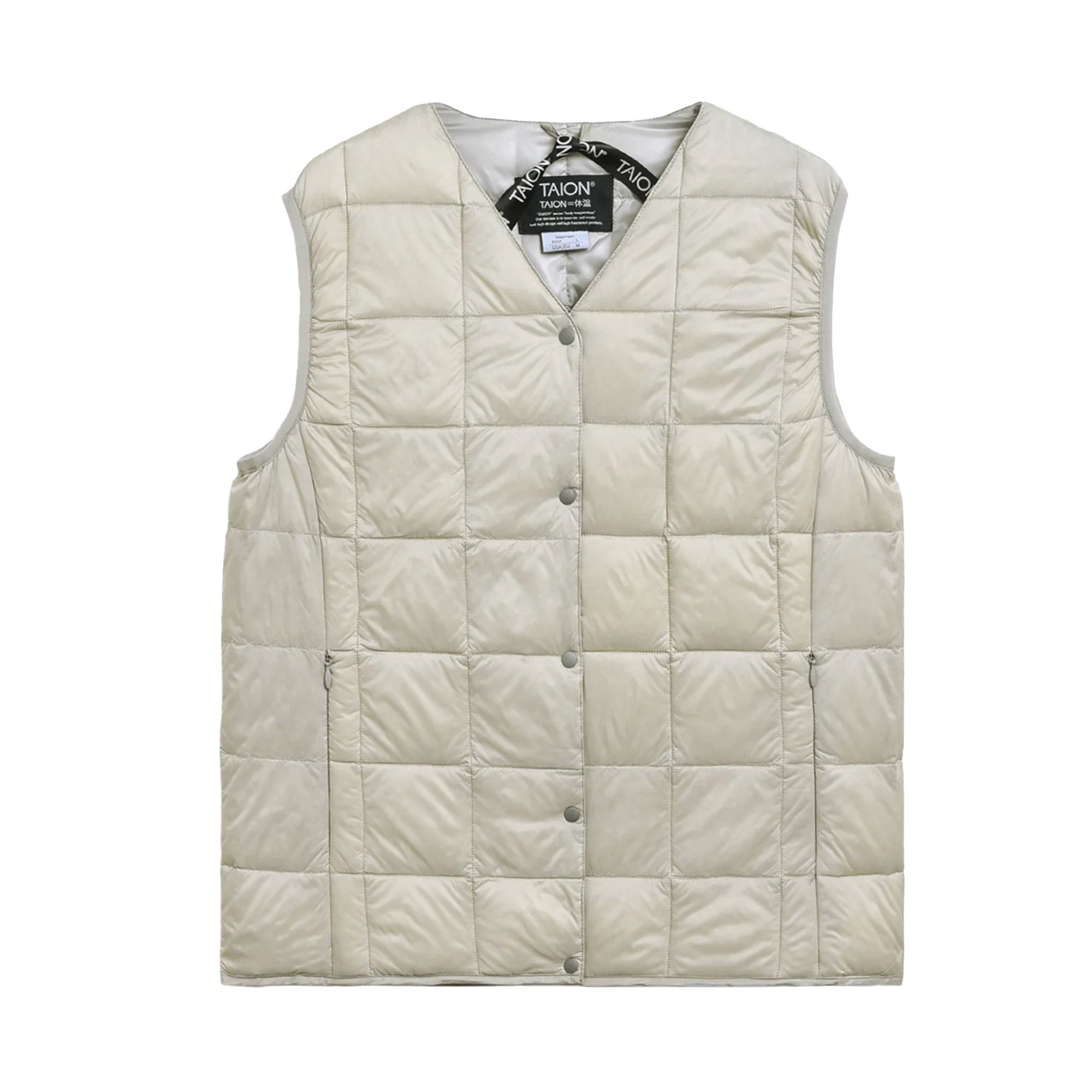 TAION（タイオン） インナーダウン レディース V ネック ボタンダウン