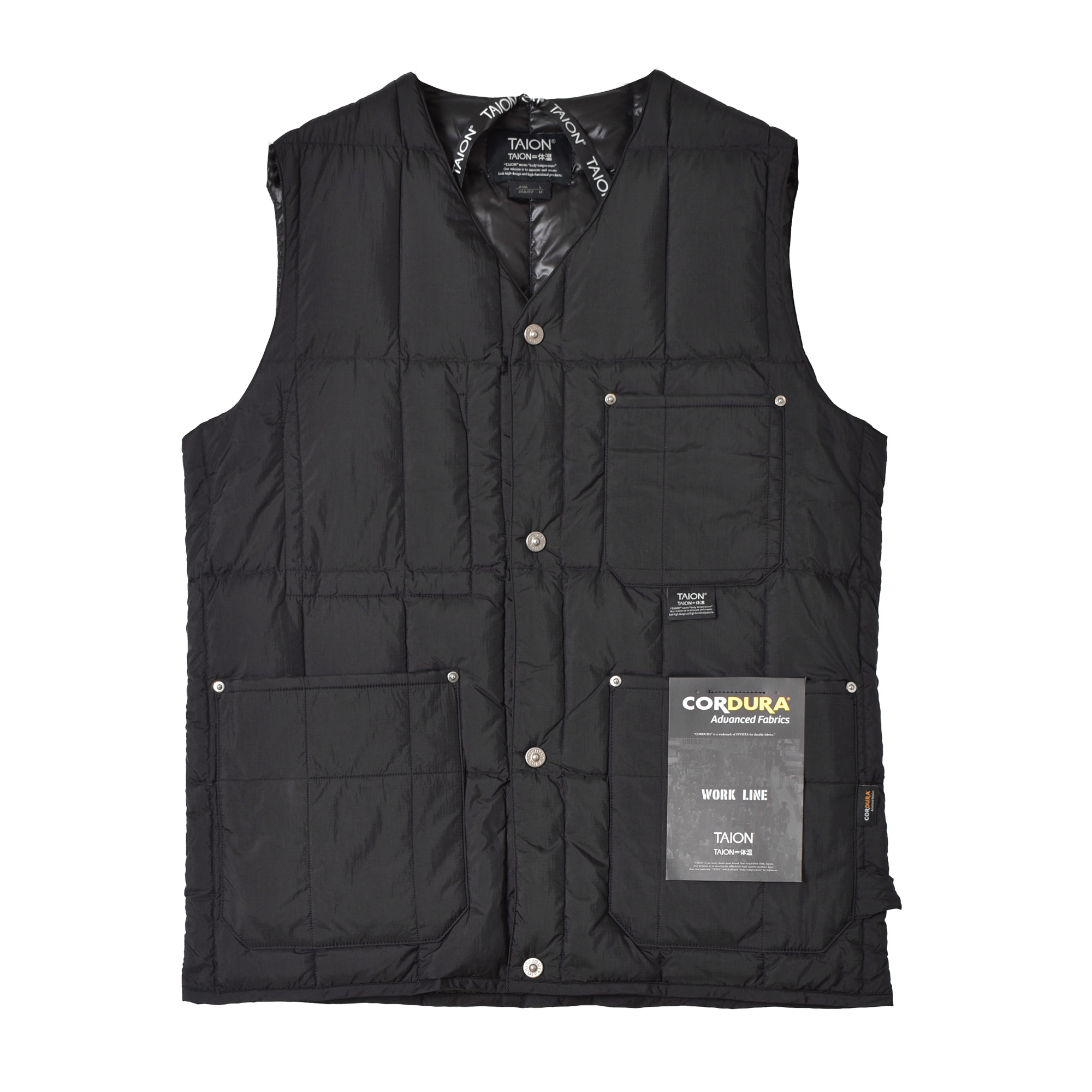 TAION（タイオン） ダウンベスト メンズ レディース ワーク Vネック