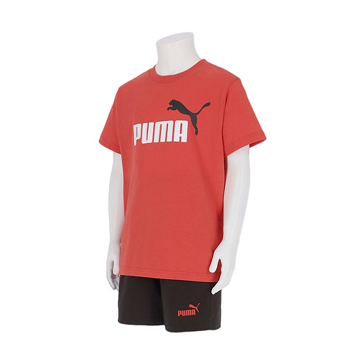 PUMA シャツとショーツセット XL レッド/ブラック PUMA 赤 シャツ & 黒 ショーツ XLセット