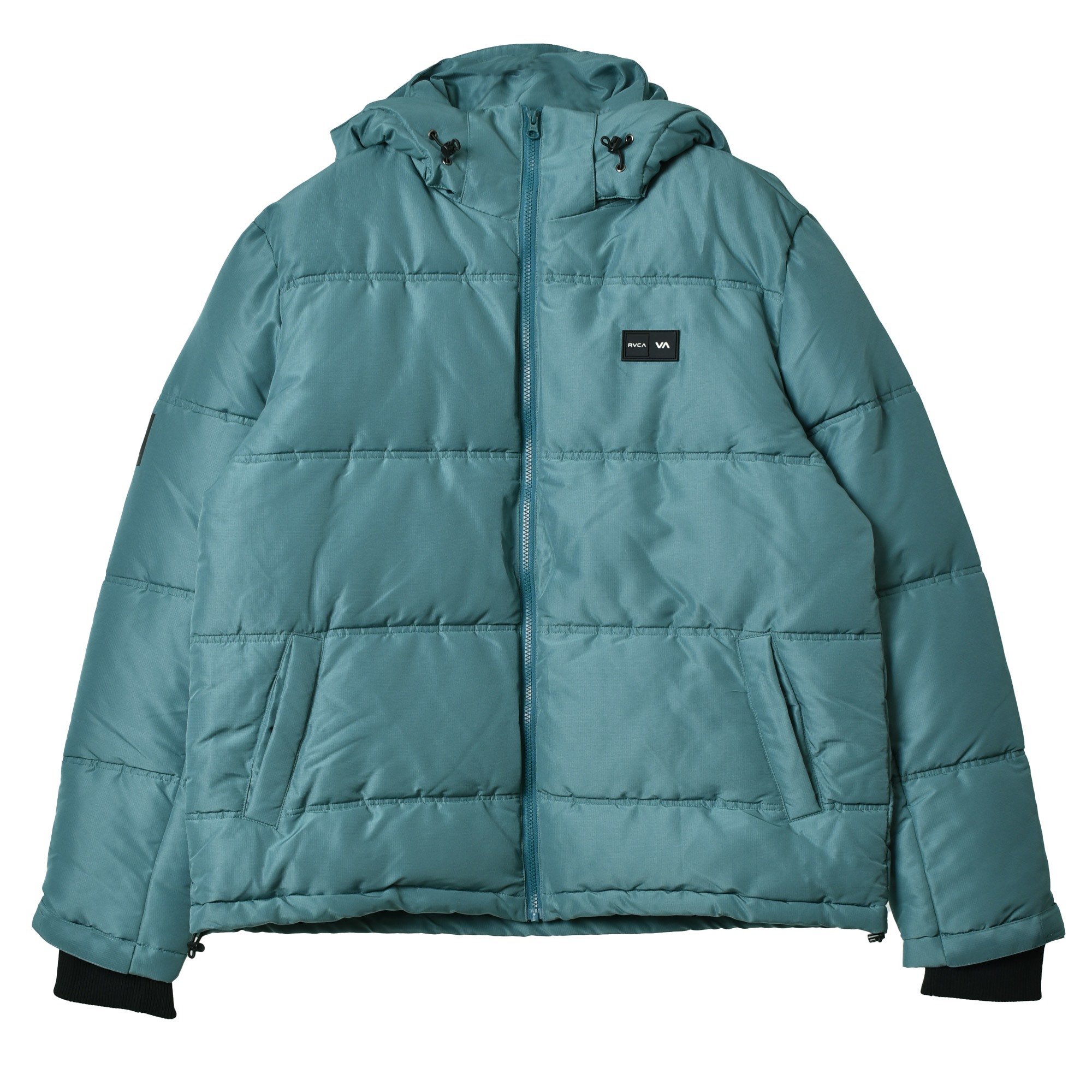 送料無料 ルーカ アウター メンズ VISOR HOODED PUFFER JACKET RVCA BC042770 黒 ブラウン ダウン フード ロゴ