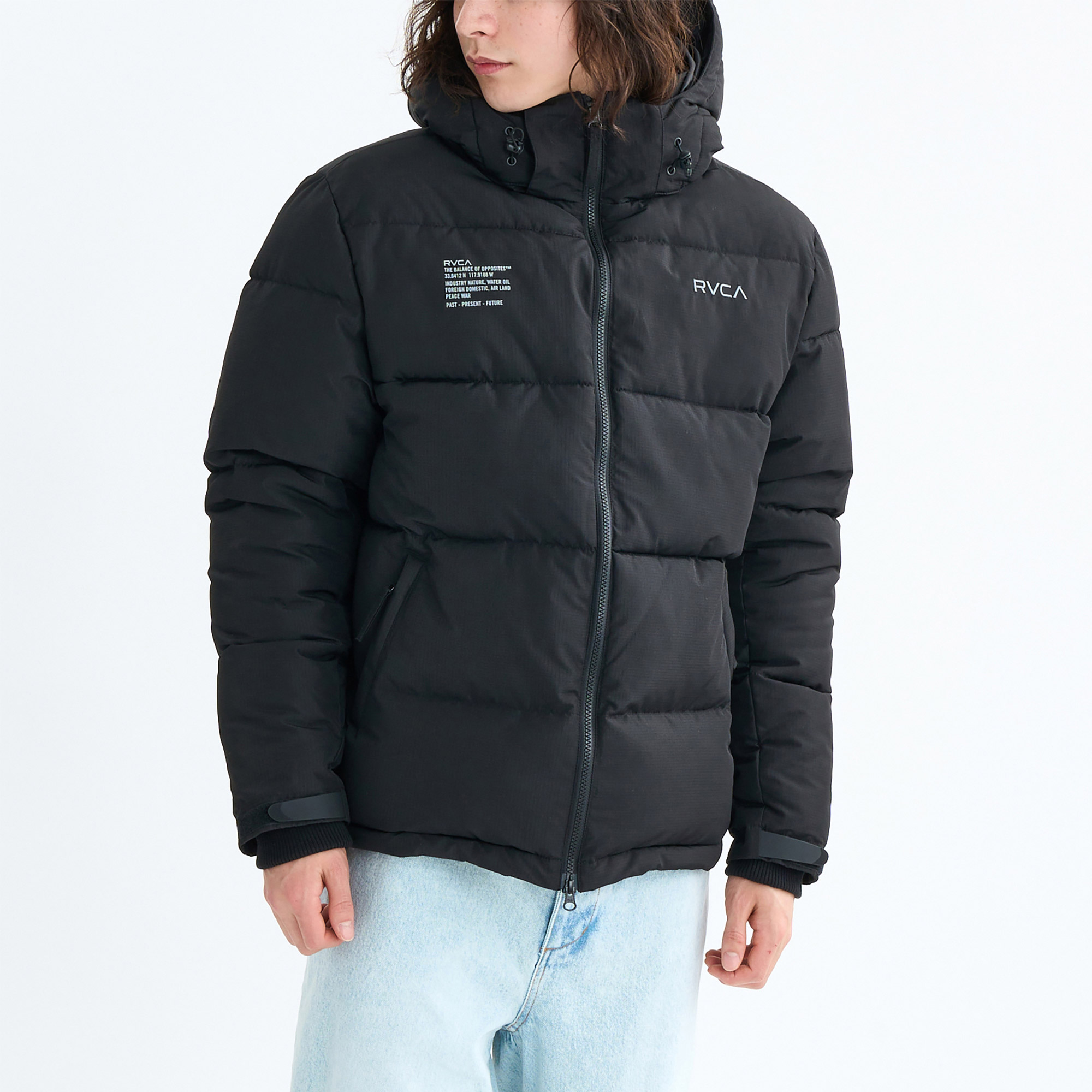 RVCA（ルーカ） ダウンジャケット メンズ BACK PRINT PUFFER JKT RVCA