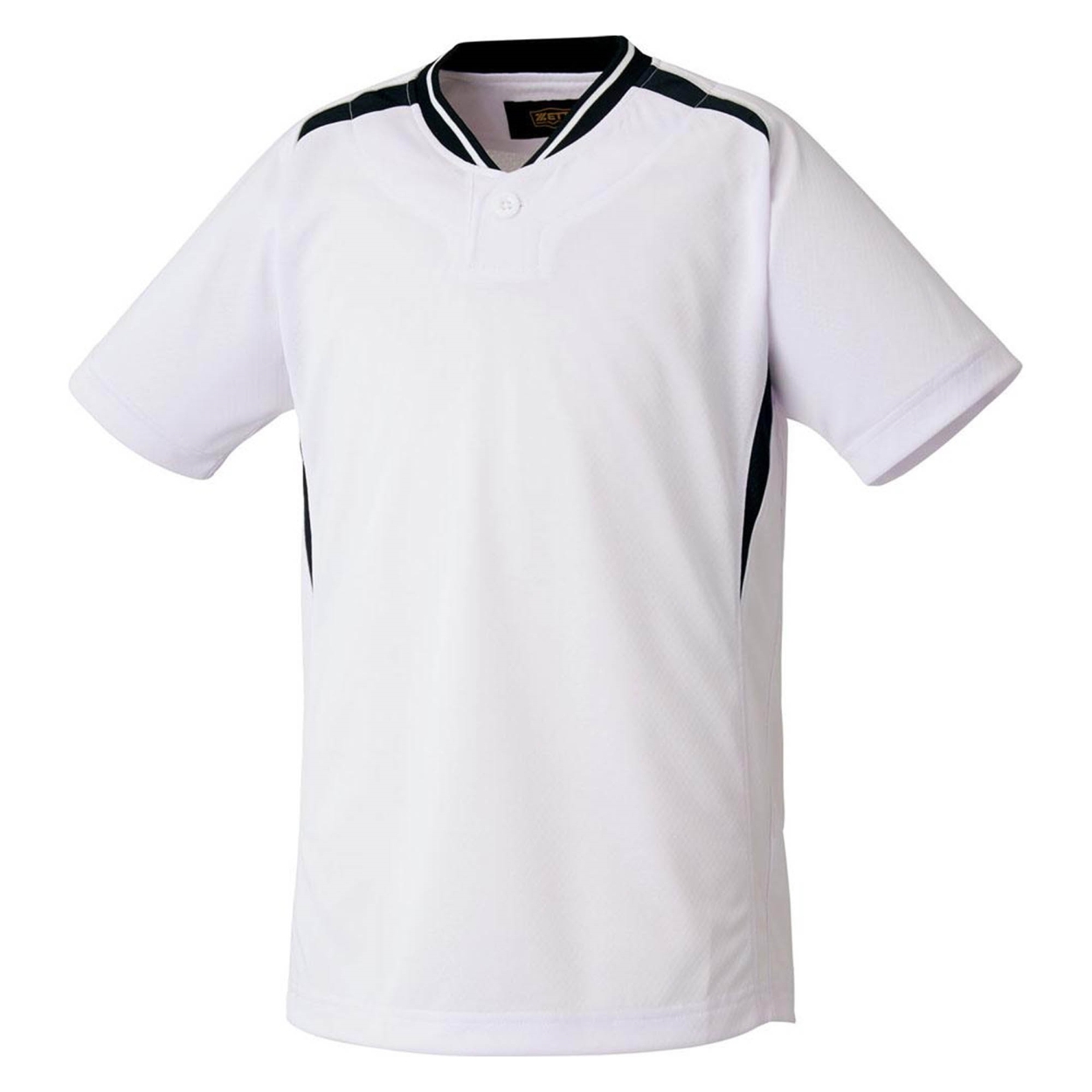 ゼット ベースボールシャツ キッズ ジュニア 子供 少年用 ベースボールTシャツ ベースボールシャツ ZETT BOT741J ホワイト 白 紺｜z-mall｜02