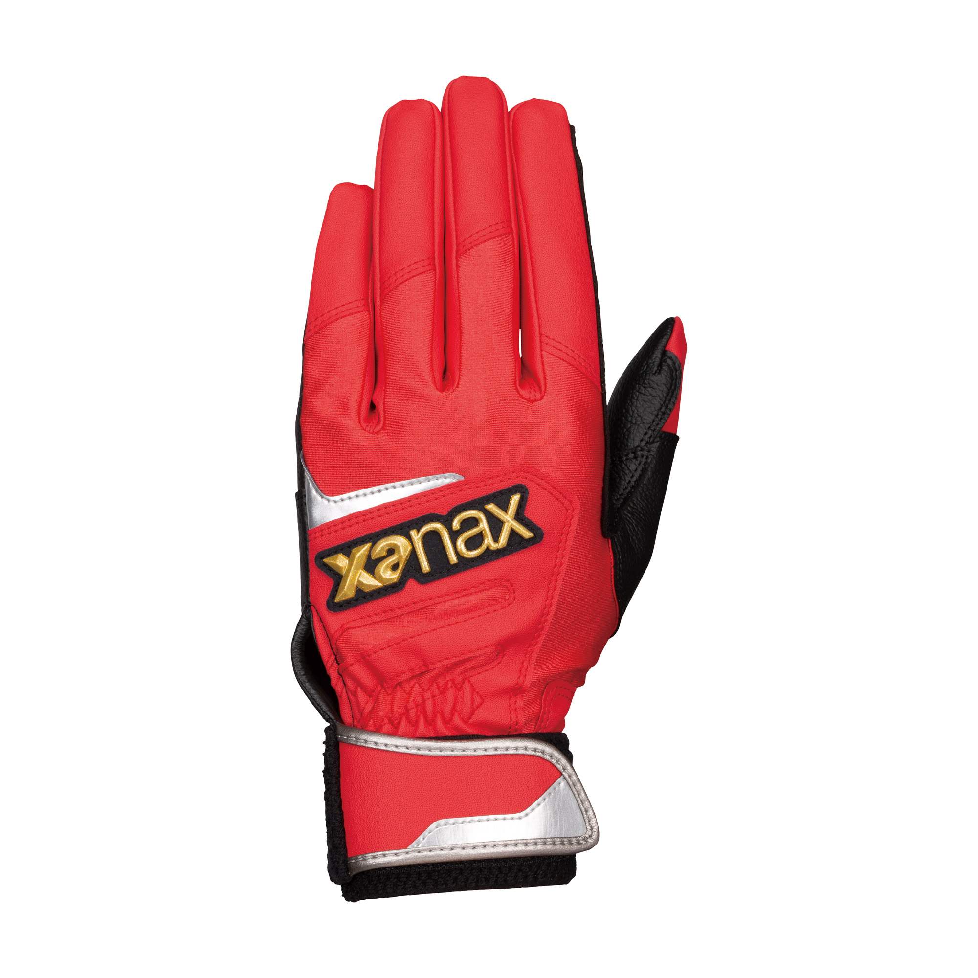 （ゆうパケット送料無料） ザナックス バッティンググローブ 大人 一般 一般用 バッティング手袋 両手用 Xanax BBG106 ブラック 黒 レッド 赤 野球 一般 革｜z-mall｜02