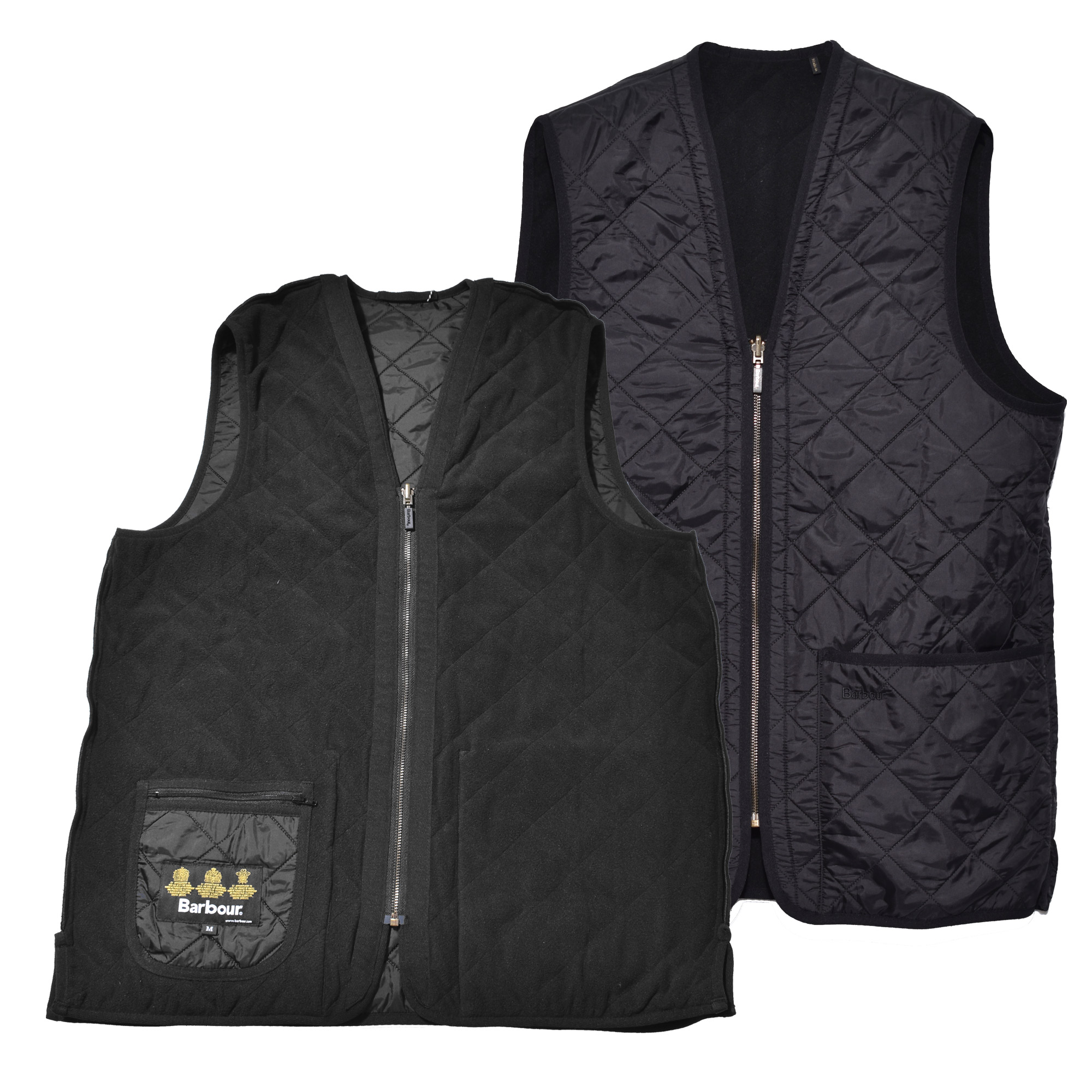 Barbour ブラック キルティングベスト Barbour（バブアー） キルティングベスト メンズ POLARQUILT WAISTCOAT