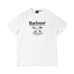 【ゆうパケット可】 バブアー 半袖Tシャツ メンズ BARBOUR MTS1256 ホワイト 白 ベ...