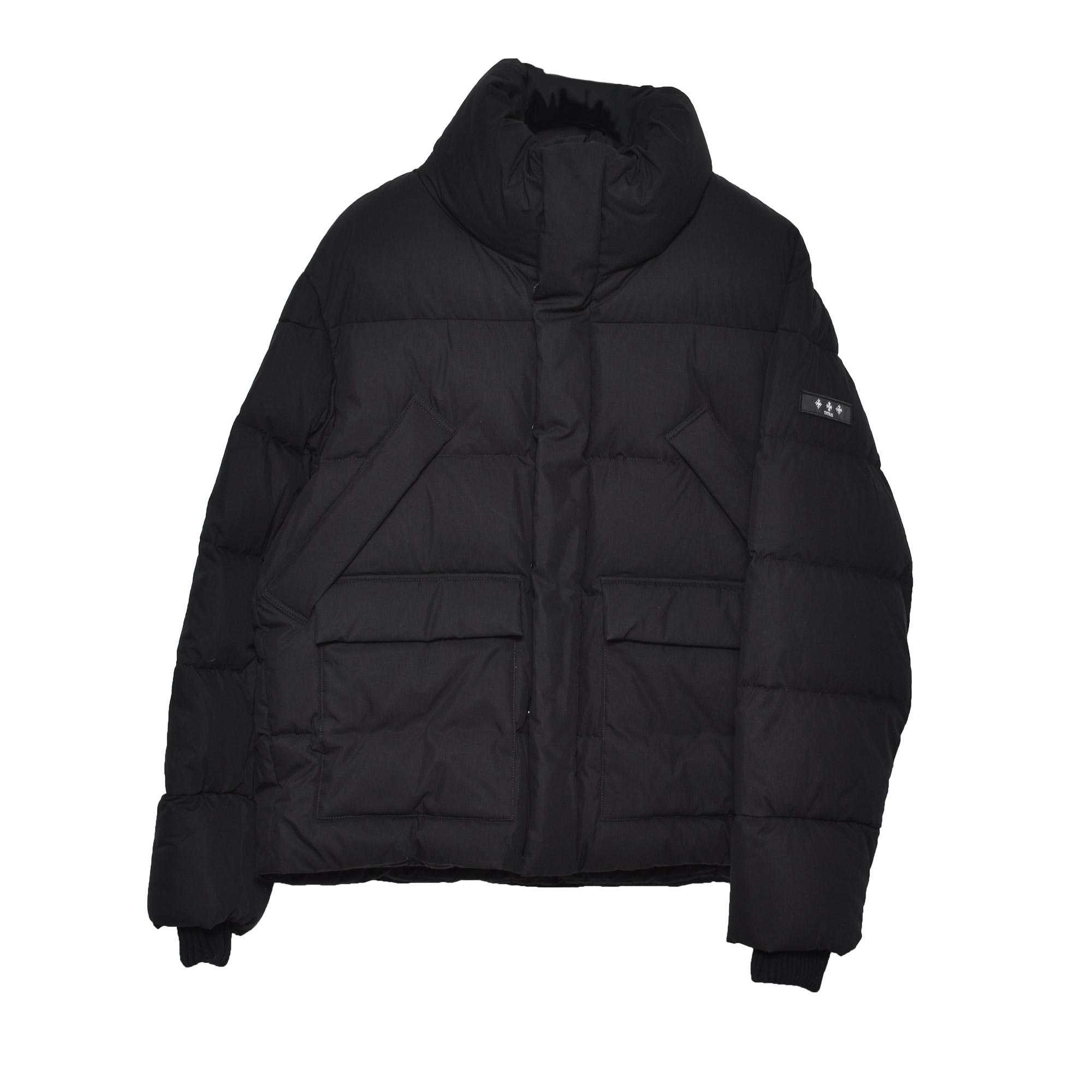 美品 タトラス ダウンジャケット 異素材切替 Wジップ 02 ストレッチ 伸縮性 TATRAS - TARO (タロ) / 異素材 袖切替 ダウンジャケット ブラック