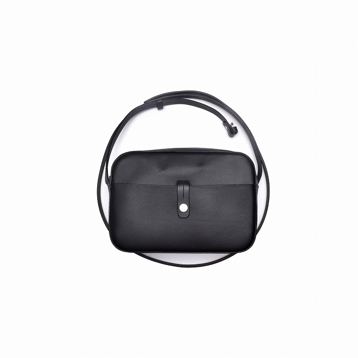 Courreges◇70s/archive/フランス製/ショルダーバッグ/レザー/BLK