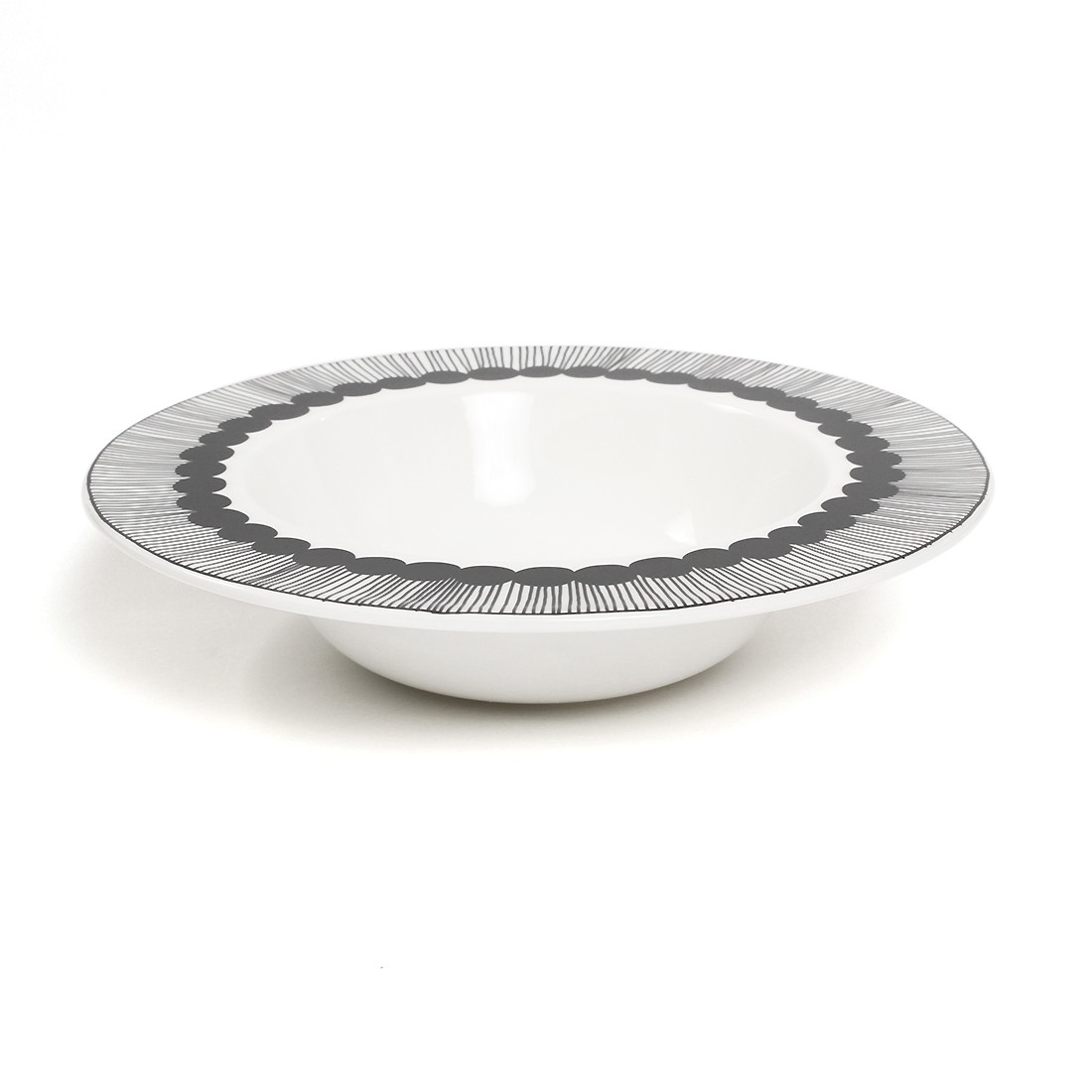 マリメッコ シイルトラプータルハ ディープ プレート 20cm 20センチ marimekko SIIRTOLAPUUTARHA deep plate  黒 皿 食器 陶磁器 深皿 キッチン おしゃれ