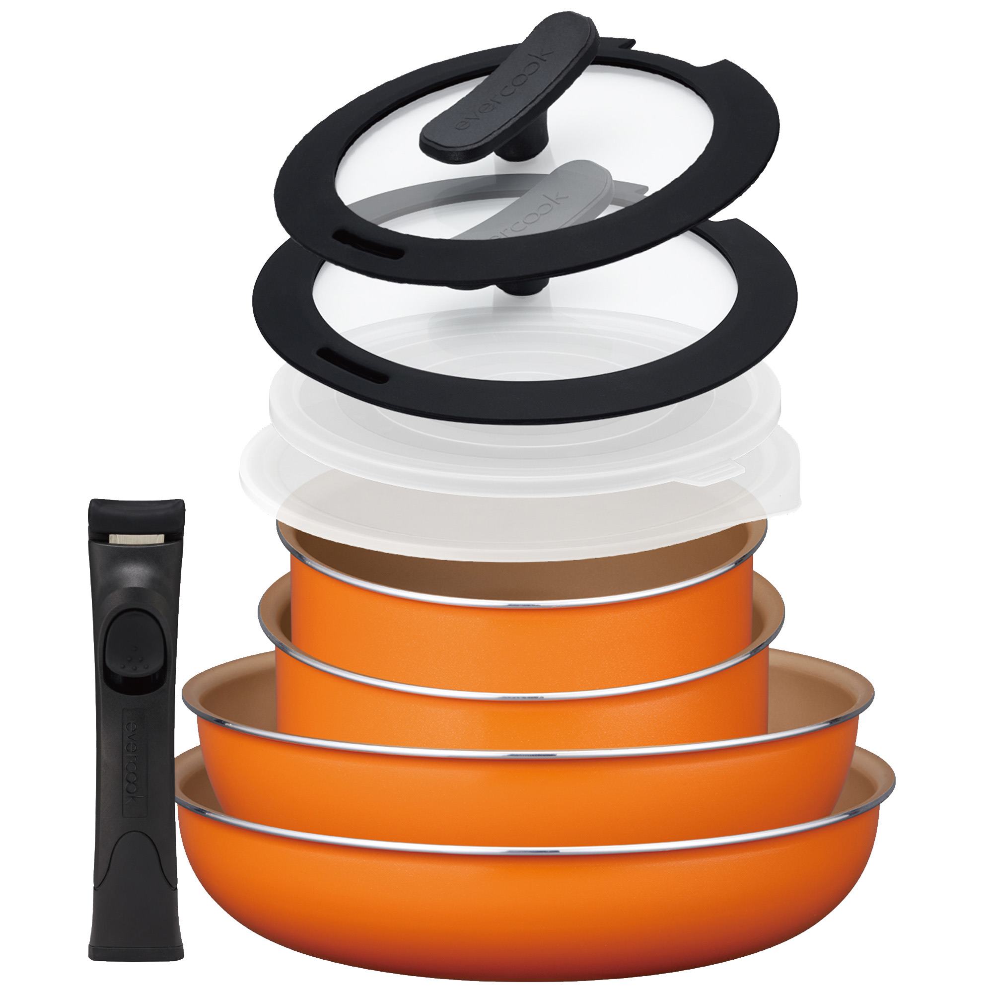 evercook エバークック フライパンセット 着脱9点セット オレンジ