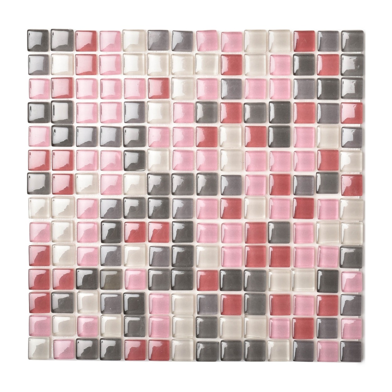 ハッテ！ ガラスモザイクタイル Hatte！ グレー ホワイト 白 オレンジ