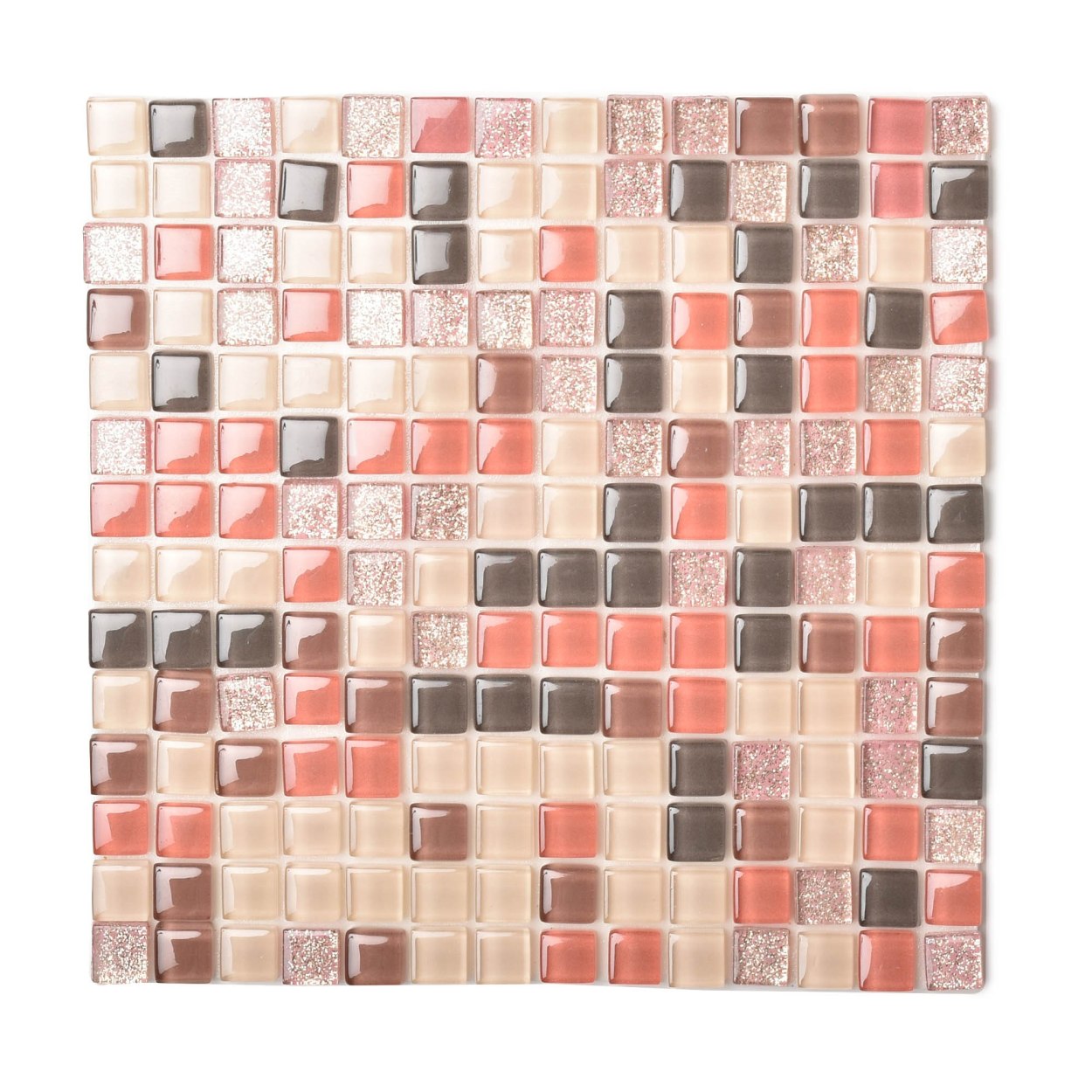 ハッテ！ ガラスモザイクタイル Hatte！ グレー ホワイト 白 オレンジ