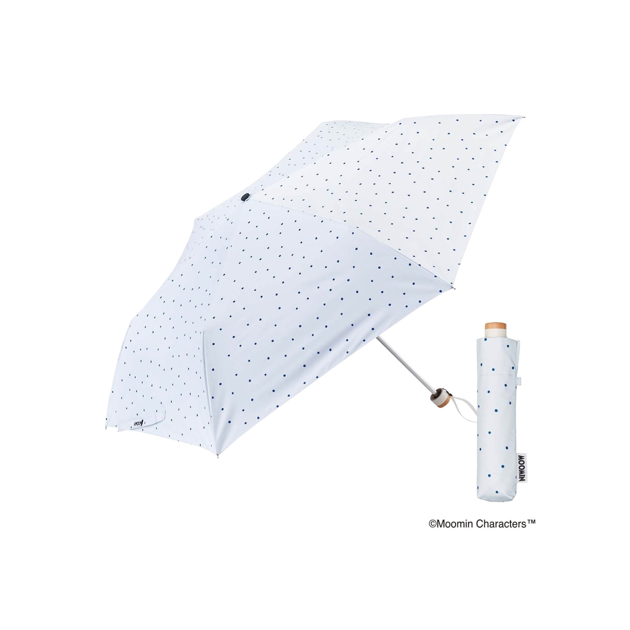 ウォーターフロント 傘 メンズ レディース 晴雨兼用折りたたみ傘 50cm MOOMIN WATER FRONT グレー ベージュ ブルー 青 雨傘 日傘｜z-mall｜02