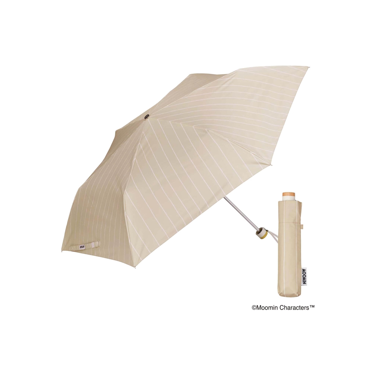 ウォーターフロント 傘 メンズ レディース 晴雨兼用折りたたみ傘 50cm MOOMIN WATER FRONT グレー ベージュ ブルー 青 雨傘 日傘｜z-mall｜03