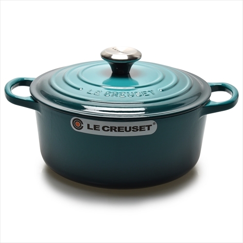 【美品】LE CREUSET　ココット ロンド ディープティール　24cm Le Creuset（ル・クルーゼ） 送料無料 鍋 ココット・ロンド 24cm LE