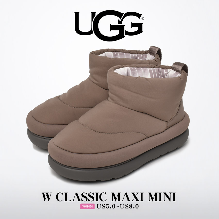 送料無料 アグ ブーツ レディース W クラシック マキシ ミニ UGG 撥水加工 1132017 黒 ブラウン シューズ ショートブーツ 履きやすい  通勤